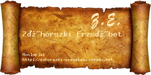 Záhorszki Erzsébet névjegykártya