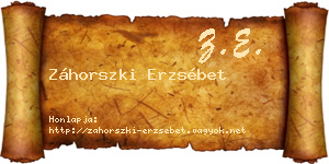 Záhorszki Erzsébet névjegykártya