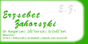 erzsebet zahorszki business card